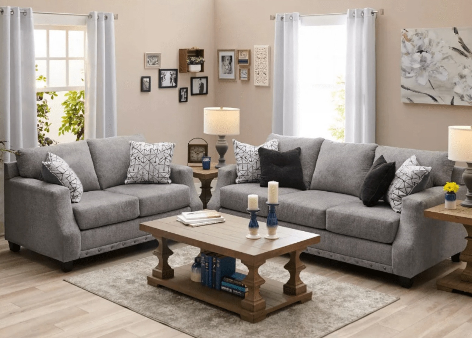 Alexander Grey Sofa & Loveseat | Beemans IFW