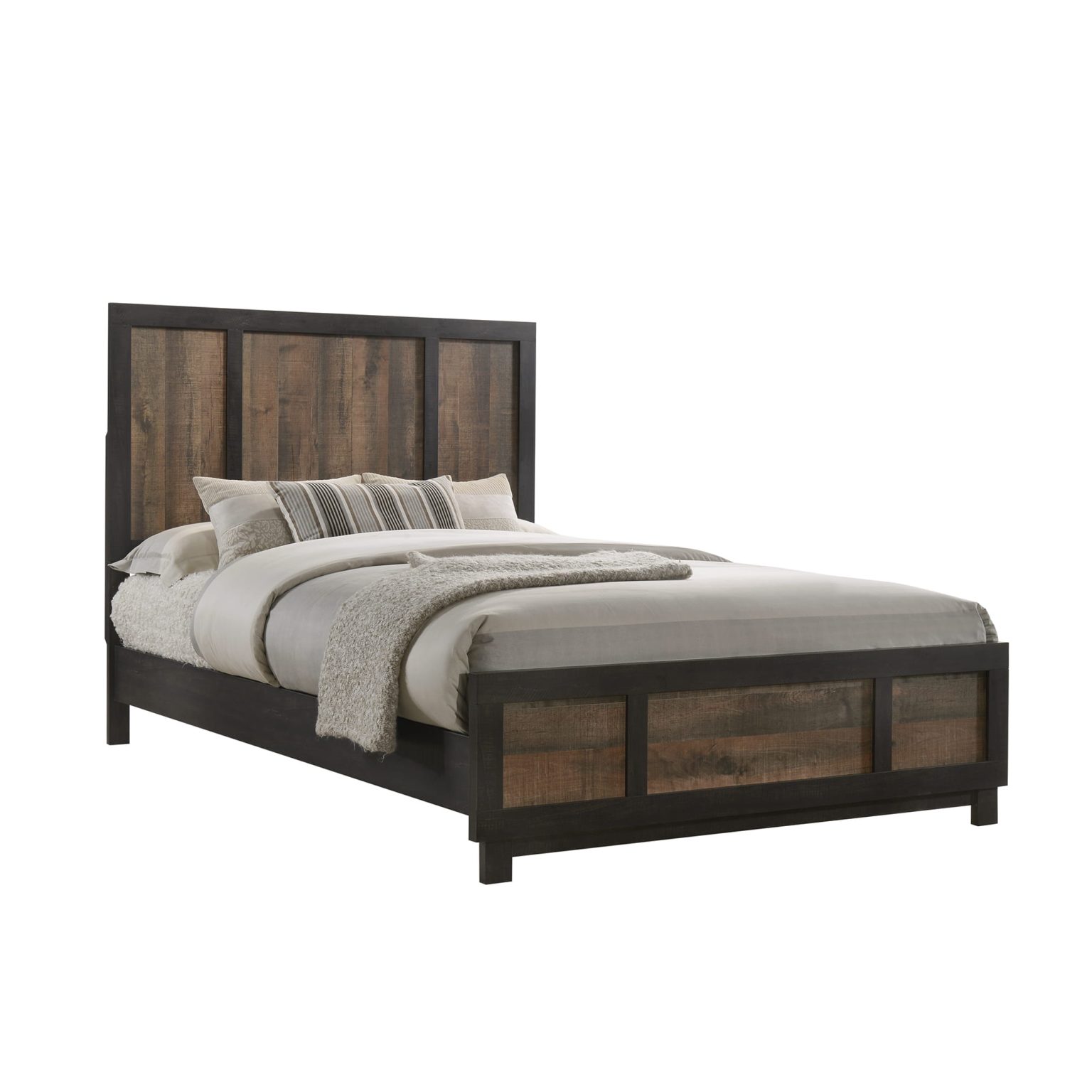 Harlington Walnut Queen Panel Bed