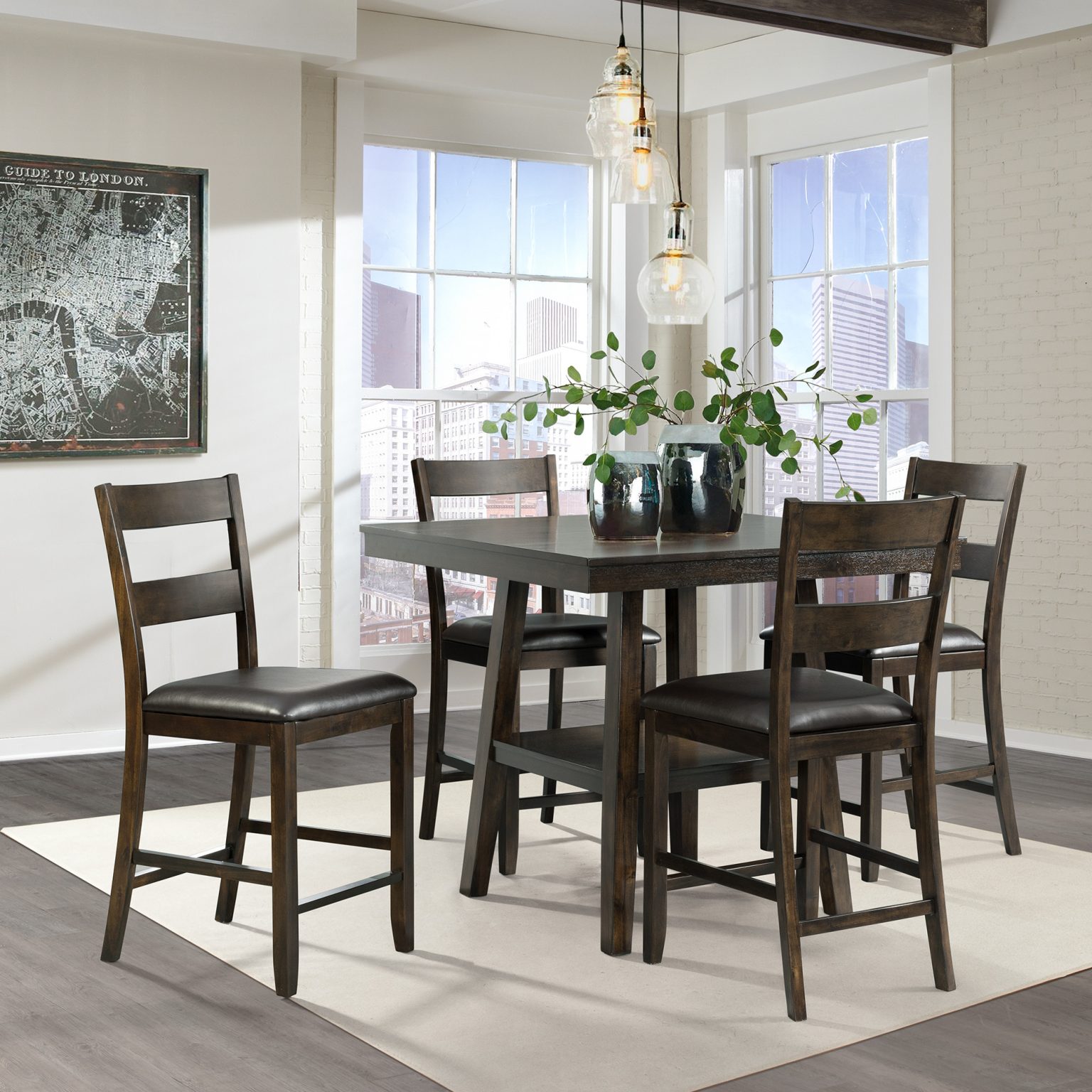 Laredo 5pc Counter Height Dining Set
