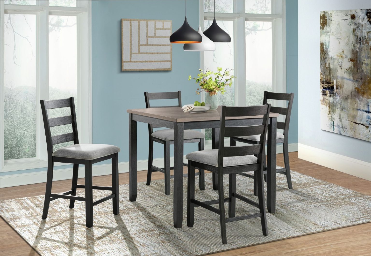 Martin Black 5pc Counter Height Dining Set