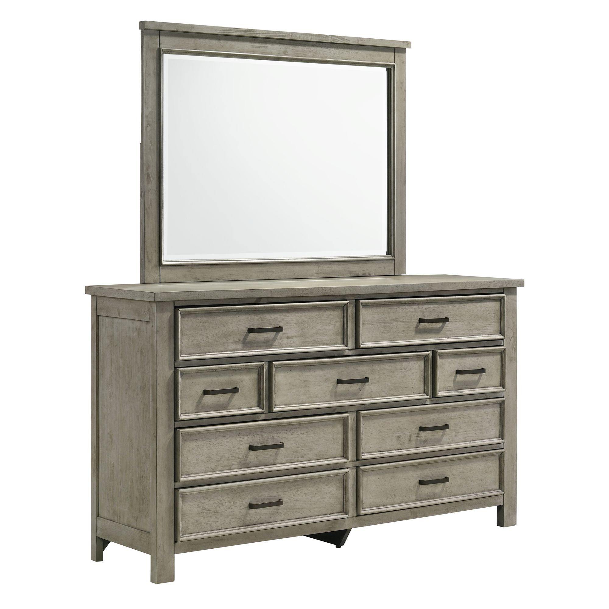 Sullivan Dresser And Mirror Drift Grey Angled Silo