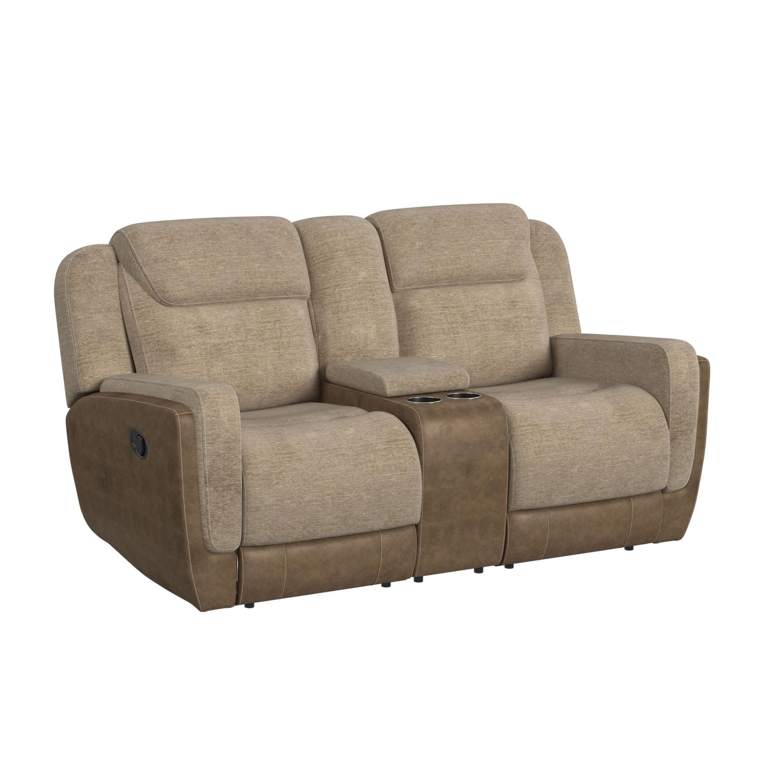 Hornet Rancho Beige Reclining Console Loveseat