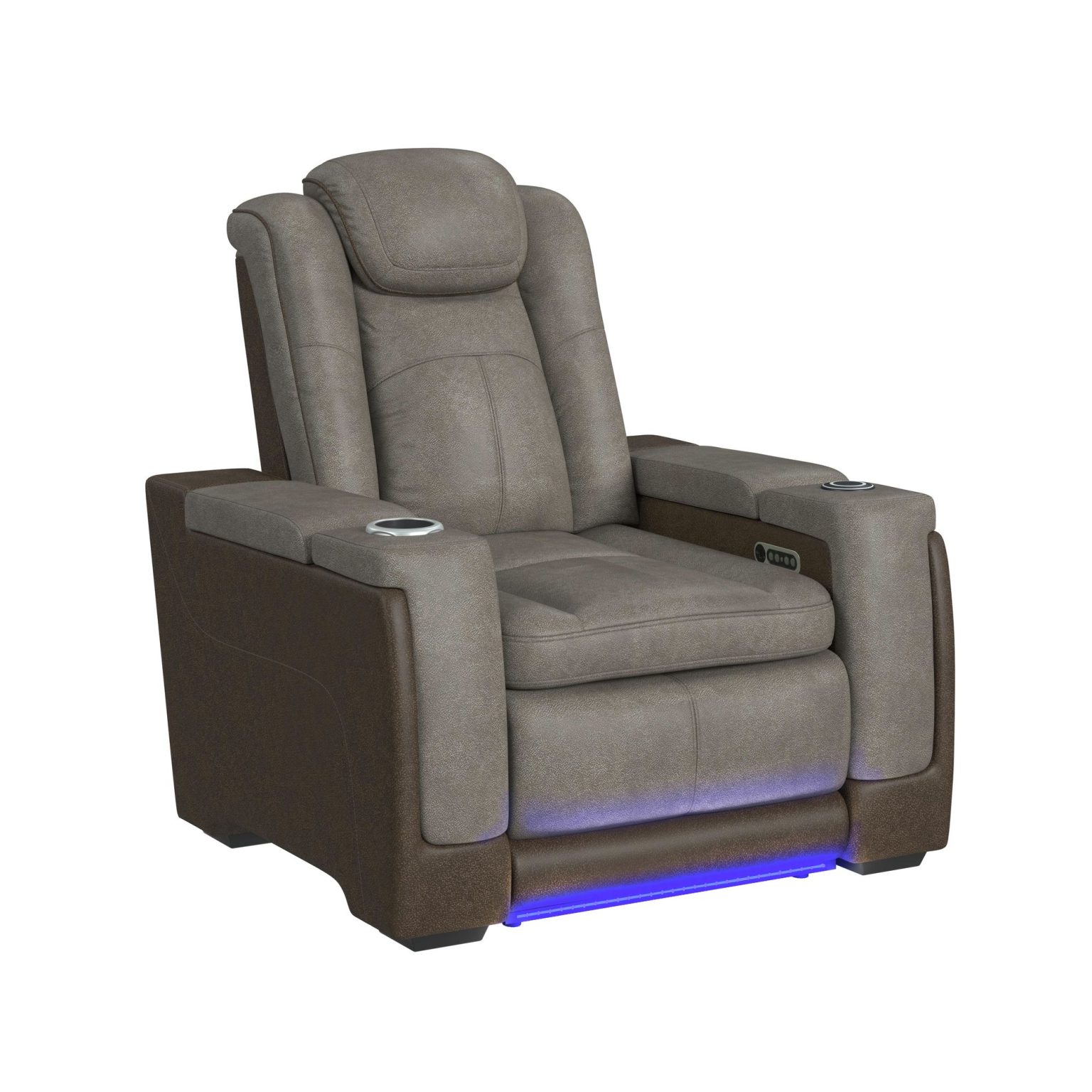 Lantana Rocky Grey/Brown Power Motion Recliner